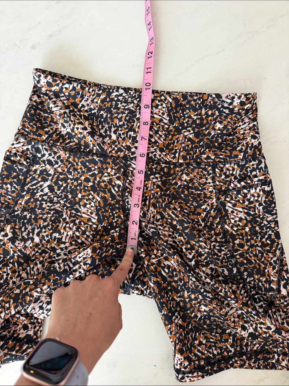 Old Navy Black, Brown & Cream Printed High-Rise Bike Shorts - Picture 9 of 10